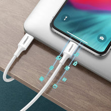 Заредете изображение във визуализатора на галерията – Ugreen cable USB Type C - Lightning MFI 1m 3A 18W white (10493) - TopMag
