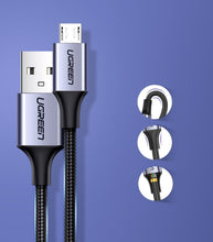 Заредете изображение във визуализатора на галерията – Ugreen cable USB - micro USB cable 2m gray (60148) - TopMag
