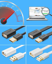 Заредете изображение във визуализатора на галерията – Ugreen cable adapter USB (female) - USB (male) 2m black (10316) - TopMag
