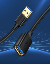 Заредете изображение във визуализатора на галерията – Ugreen cable extension cord adapter USB 3.0 (female) - USB 3.0 (male) 1m black (10368) - TopMag
