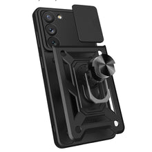 Заредете изображение във визуализатора на галерията – Hybrid Armor Camshield case for Samsung Galaxy S23 armored case with camera cover pink
