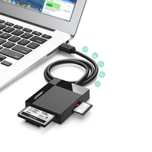 Заредете изображение във визуализатора на галерията – Ugreen USB 3.0 SD / micro SD / CF / MS memory card reader black (30231) - TopMag
