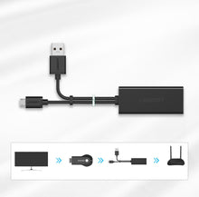 Заредете изображение във визуализатора на галерията – Ugreen external micro USB 100Mbps network adapter for Chromecast 1m black (30985) - TopMag
