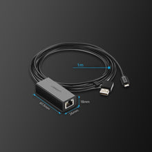 Заредете изображение във визуализатора на галерията – Ugreen external micro USB 100Mbps network adapter for Chromecast 1m black (30985) - TopMag
