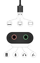 Заредете изображение във визуализатора на галерията – Ugreen external sound card music adapter USB - 3.5 mm mini jack 15cm black (30724) - TopMag
