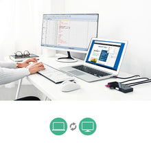 Заредете изображение във визуализатора на галерията – Ugreen switch box HUB switch 4x USB 2.0 USB splitter for two computers black (30767) - TopMag
