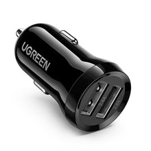 Заредете изображение във визуализатора на галерията – Ugreen car charger 2x USB 24W 4.8 A (2x 2.4 A) black (50875) - TopMag

