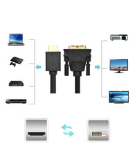 Заредете изображение във визуализатора на галерията – Ugreen cable HDMI - DVI 4K 60Hz 30AWG cable 1m black (30116) - TopMag
