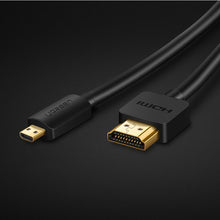 Заредете изображение във визуализатора на галерията – Ugreen cable HDMI - micro HDMI cable 19 pin 2.0v 4K 60Hz 30AWG 1.5m black (30102) - TopMag
