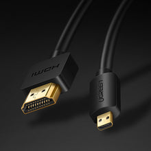 Заредете изображение във визуализатора на галерията – Ugreen cable HDMI - micro HDMI cable 19 pin 2.0v 4K 60Hz 30AWG 1.5m black (30102) - TopMag
