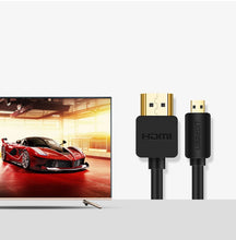 Заредете изображение във визуализатора на галерията – Ugreen cable HDMI - micro HDMI cable 19 pin 2.0v 4K 60Hz 30AWG 1.5m black (30102) - TopMag
