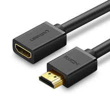 Заредете изображение във визуализатора на галерията – Ugreen cable HDMI extension cable (female) - HDMI (male) 19 pin 1.4v 4K 60Hz 30AWG 2m black (10142) - TopMag
