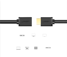 Заредете изображение във визуализатора на галерията – Ugreen cable HDMI extension cable (female) - HDMI (male) 19 pin 1.4v 4K 60Hz 30AWG 2m black (10142) - TopMag
