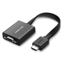 Заредете изображение във визуализатора на галерията – Ugreen adapter HDMI - VGA micro USB / audio 3.5 mm mini jack black (40248) - TopMag
