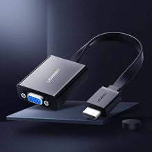 Заредете изображение във визуализатора на галерията – Ugreen adapter HDMI - VGA micro USB / audio 3.5 mm mini jack black (40248) - TopMag
