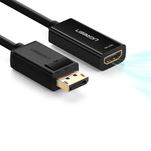 Заредете изображение във визуализатора на галерията – Ugreen Cable Cable from DisplayPort (Male) to HDMI (Female) (Unidirectional) 1080P 60Hz 12bit Black (40362) - TopMag
