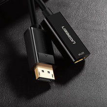 Заредете изображение във визуализатора на галерията – Ugreen Cable Cable from DisplayPort (Male) to HDMI (Female) (Unidirectional) 1080P 60Hz 12bit Black (40362) - TopMag
