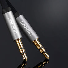 Заредете изображение във визуализатора на галерията – Ugreen flat cable AUX audio cable 3.5 mm mini jack 1m silver (10597) - TopMag
