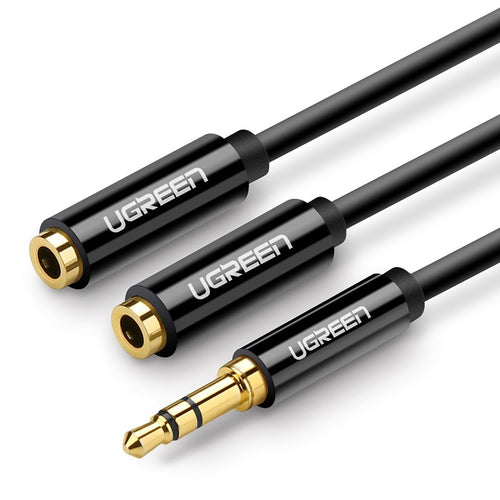 Ugreen cable 3.5 mm headphone splitter mini jack AUX 25cm black (20816) - TopMag