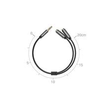 Заредете изображение във визуализатора на галерията – Ugreen cable 3.5 mm headphone splitter mini jack AUX 20cm (2 x audio output) silver (10532) - TopMag

