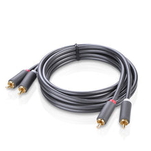 Заредете изображение във визуализатора на галерията – Ugreen cable stereo audio video 2 RCA 2x Cinch 5m gray (10520) - TopMag

