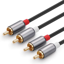 Заредете изображение във визуализатора на галерията – Ugreen cable stereo audio video 2 RCA 2x Cinch 5m gray (10520) - TopMag
