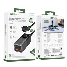 Заредете изображение във визуализатора на галерията – Acefast Z2 GaN 75W PD desktop charger 3x USB-C 2x USB-A - black and gray

