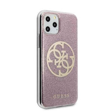 Заредете изображение във визуализатора на галерията – Guess GUHCN58PCUGLPI iPhone 11 Pro różowy/pink hard case 4G Circle Glitter - TopMag
