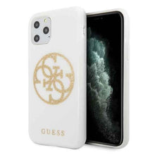 Заредете изображение във визуализатора на галерията – Guess GUHCN58TPUWHGLG iPhone 11 Pro biały/white hard case Glitter 4G Circle Logo - TopMag
