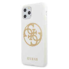 Заредете изображение във визуализатора на галерията – Guess GUHCN58TPUWHGLG iPhone 11 Pro biały/white hard case Glitter 4G Circle Logo - TopMag
