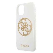 Заредете изображение във визуализатора на галерията – Guess GUHCN58TPUWHGLG iPhone 11 Pro biały/white hard case Glitter 4G Circle Logo - TopMag
