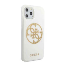 Заредете изображение във визуализатора на галерията – Guess GUHCN58TPUWHGLG iPhone 11 Pro biały/white hard case Glitter 4G Circle Logo - TopMag
