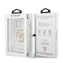 Заредете изображение във визуализатора на галерията – Guess GUHCN58TPUWHGLG iPhone 11 Pro biały/white hard case Glitter 4G Circle Logo - TopMag
