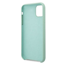 Заредете изображение във визуализатора на галерията – Guess GUHCN65LSLMGG iPhone 11 Pro Max zielony/green hard case Silicone Vintage Gold Logo - TopMag
