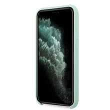 Заредете изображение във визуализатора на галерията – Guess GUHCN65LSLMGG iPhone 11 Pro Max zielony/green hard case Silicone Vintage Gold Logo - TopMag
