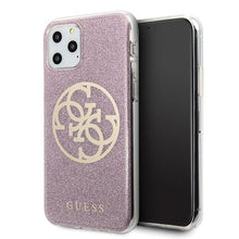 Заредете изображение във визуализатора на галерията – Guess GUHCN65PCUGLPI iPhone 11 Pro Max różowy/pink hard case 4G Circle Glitter - TopMag

