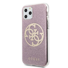 Заредете изображение във визуализатора на галерията – Guess GUHCN65PCUGLPI iPhone 11 Pro Max różowy/pink hard case 4G Circle Glitter - TopMag
