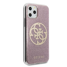 Заредете изображение във визуализатора на галерията – Guess GUHCN65PCUGLPI iPhone 11 Pro Max różowy/pink hard case 4G Circle Glitter - TopMag
