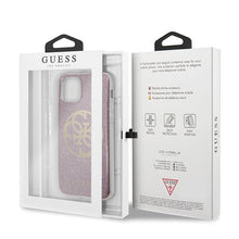 Заредете изображение във визуализатора на галерията – Guess GUHCN65PCUGLPI iPhone 11 Pro Max różowy/pink hard case 4G Circle Glitter - TopMag

