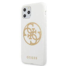 Заредете изображение във визуализатора на галерията – Guess GUHCN65TPUWHGLG iPhone 11 Pro Max biały/white hard case Glitter 4G Circle Logo - TopMag
