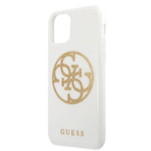 Заредете изображение във визуализатора на галерията – Guess GUHCN65TPUWHGLG iPhone 11 Pro Max biały/white hard case Glitter 4G Circle Logo - TopMag
