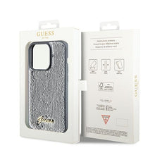 Заредете изображение във визуализатора на галерията – Original Case GUESS Sequin Script Metal hardcase GUHCP14XPSFDGSS for Iphone 14 Pro Max silver
