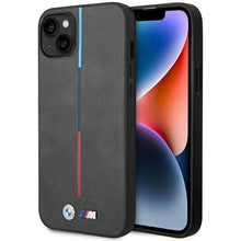 Заредете изображение във визуализатора на галерията – BMW BMHMP14M22PVTA case iPhone 14 Plus 6.7" gray/gray Quilted Tricolor MagSafe
