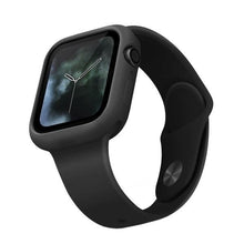 Заредете изображение във визуализатора на галерията – UNIQ etui Lino Apple Watch Series 4/5/6/SE 44mm. czarny/ash black - TopMag
