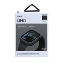 Заредете изображение във визуализатора на галерията – UNIQ etui Lino Apple Watch Series 4/5/6/SE 44mm. czarny/ash black - TopMag
