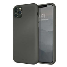 Заредете изображение във визуализатора на галерията – UNIQ etui Lino Hue iPhone 11 Pro Max szary/moss grey - TopMag

