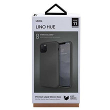 Заредете изображение във визуализатора на галерията – UNIQ etui Lino Hue iPhone 11 Pro Max szary/moss grey - TopMag
