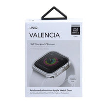 Заредете изображение във визуализатора на галерията – UNIQ etui Valencia Apple Watch Series 4/5/6/SE 40mm. srebrny/titanium silver - TopMag
