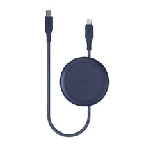 Заредете изображение във визуализатора на галерията – UNIQ kabel MFI Halo USB-C-Lightning 18W nylonowy zwijany 1.2m niebieski/marine blue - TopMag
