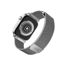 Заредете изображение във визуализатора на галерията – UNIQ pasek Dante Apple Watch Series 4/5/6/7/8/SE/SE2 42/44/45mm Stainless Steel srebrny/sterling silver - TopMag
